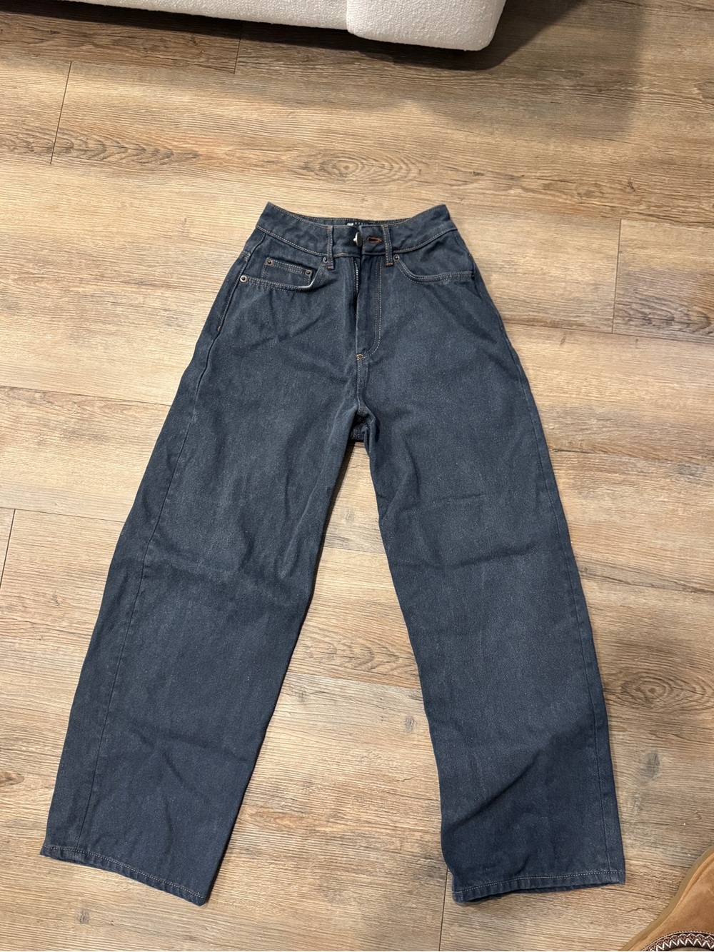 ASOS Petite Relaxed Wide-Leg Jeans in Dark Blue Denim